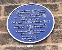 Blue plaque unveiled to mark 100 years of Greenfield Whit Friday Brass Band contests