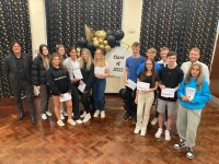 House party-students celebrate “fantastic” A Level results