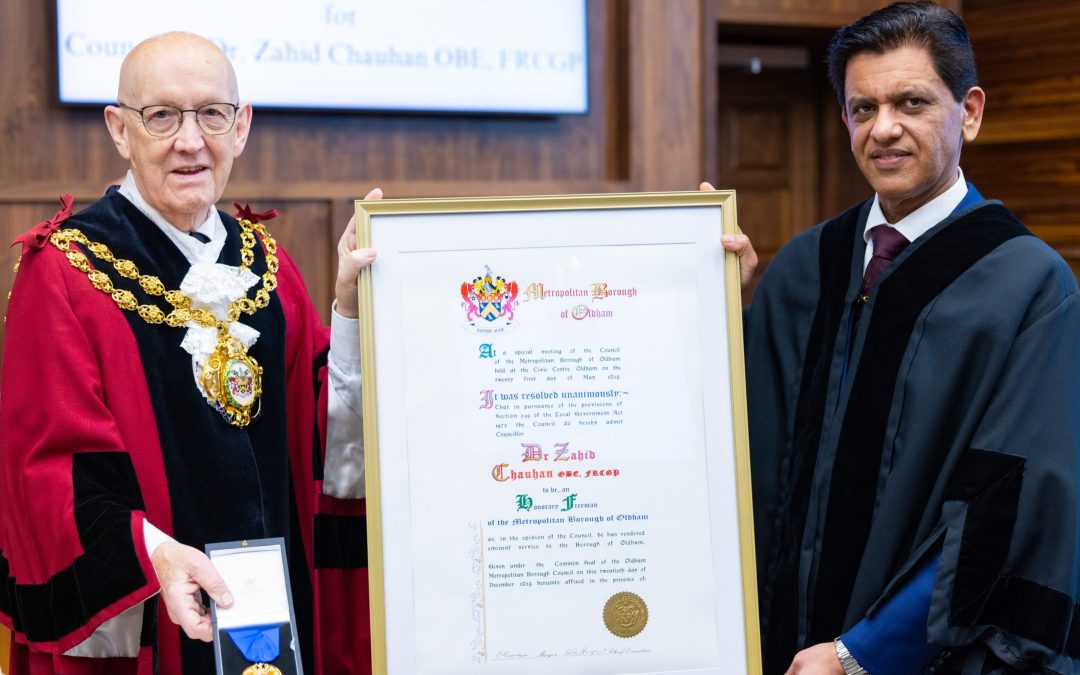 Historic honour for former Oldham mayor